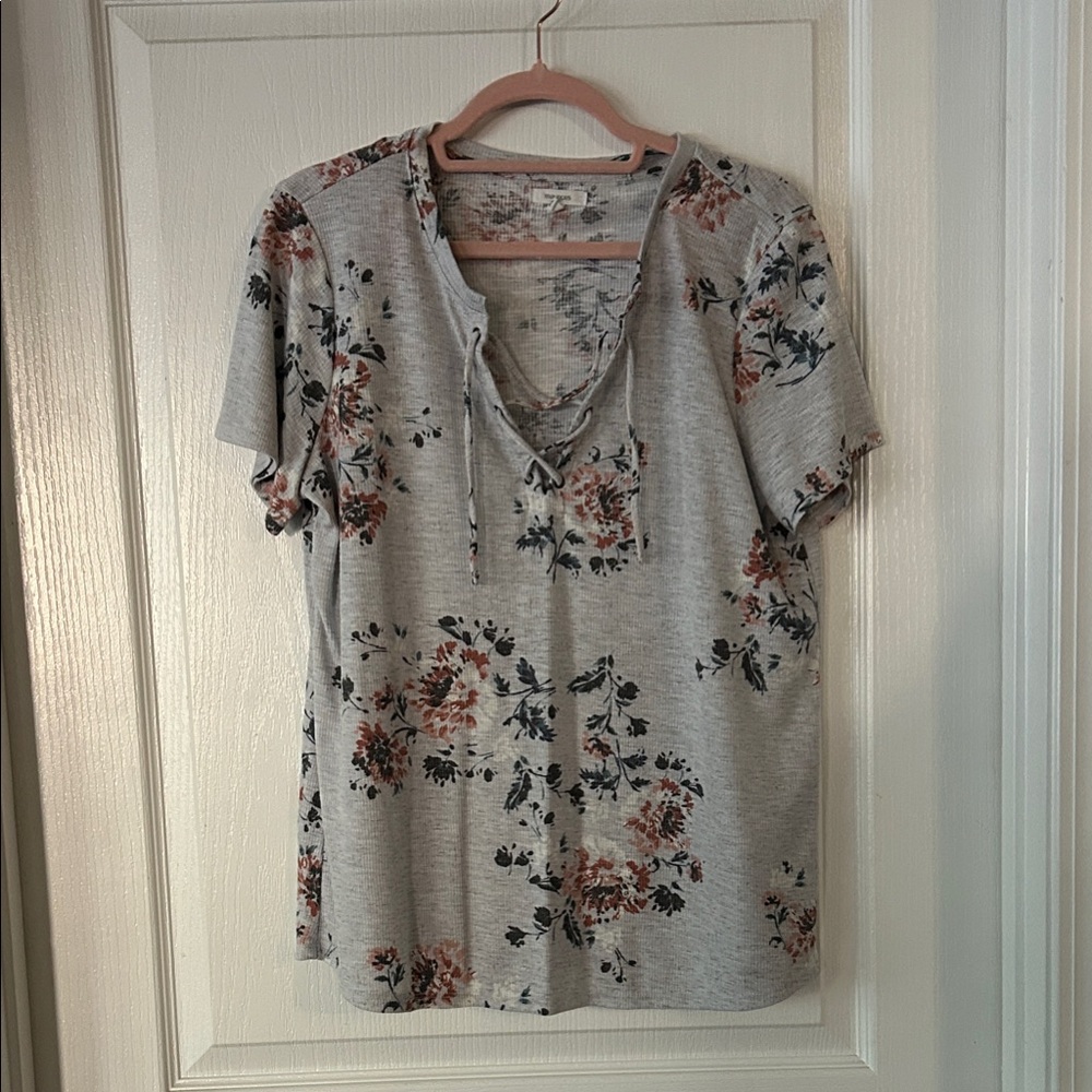 Floral Gray Women's Top